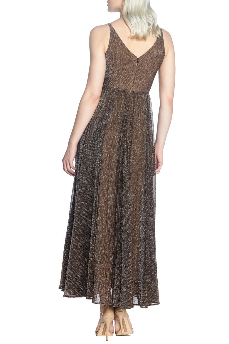 Valentina Metallic Fit & Flare Gown, Alternate, color, METALLIC BRONZE