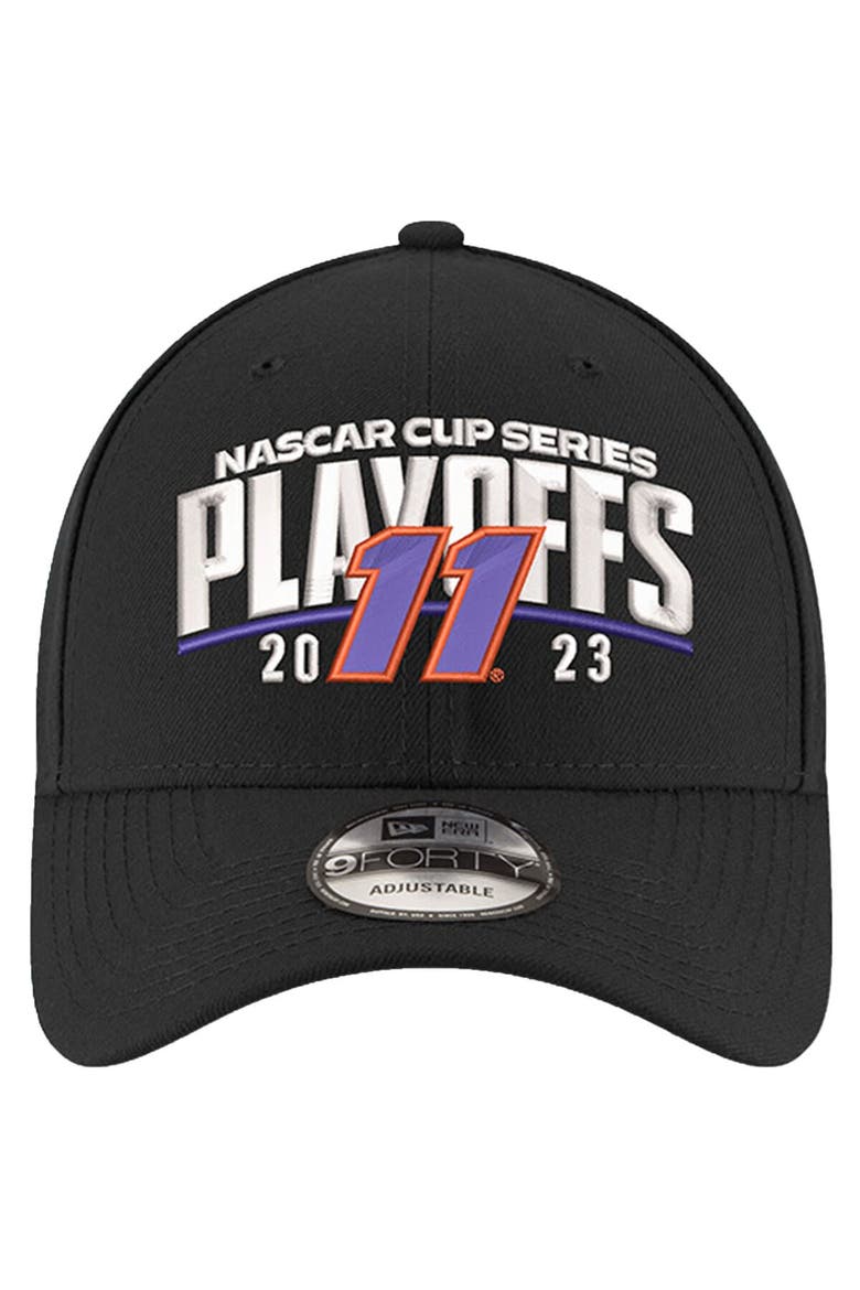 Men's New Era  Black Denny Hamlin 2023 NASCAR Cup Series Playoffs 9FORTY Adjustable Hat, Alternate, color, Black
