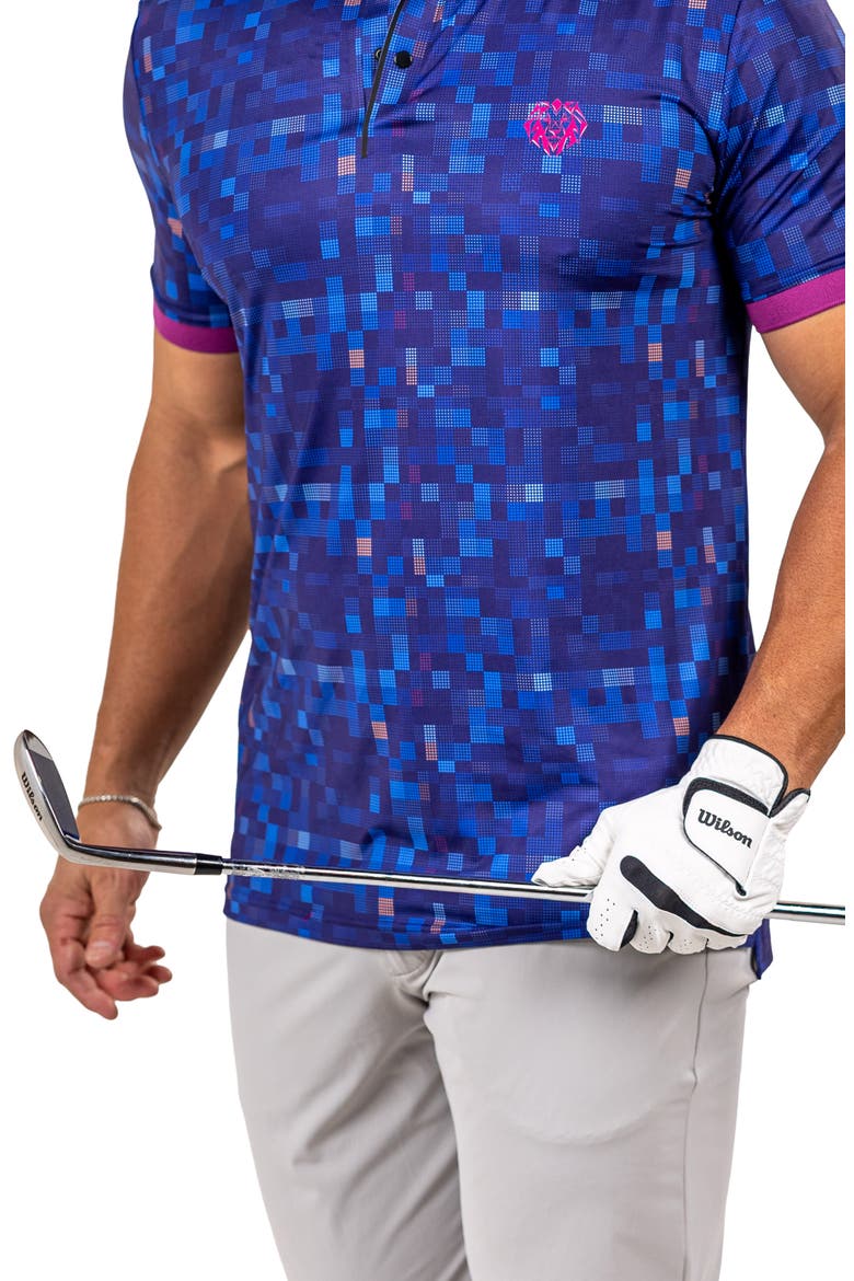 Martyr0015 Print Golf Polo, Alternate, color, BLUE