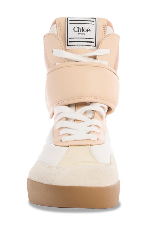 Chloé Kick Low Leather Lace-up Sneakers In Tender Peach