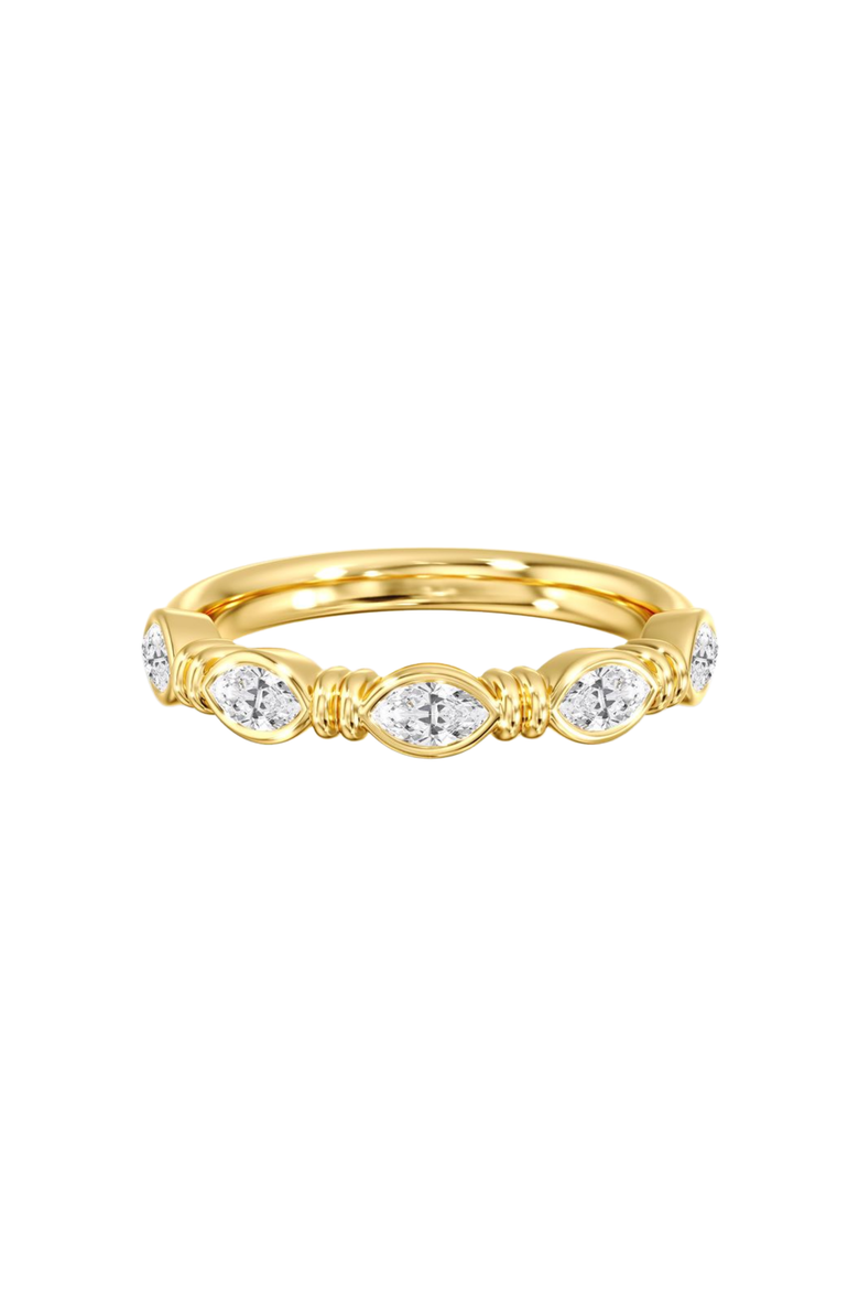 Aura East West Marquise Bezel Lab Diamond Band in 14K, Main, color, Yellow Gold