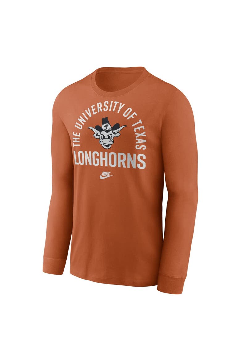 Men's Nike Texas Orange Texas Longhorns Legacy Arched Logo Long Sleeve T-Shirt, Alternate, color, Burnt Orange