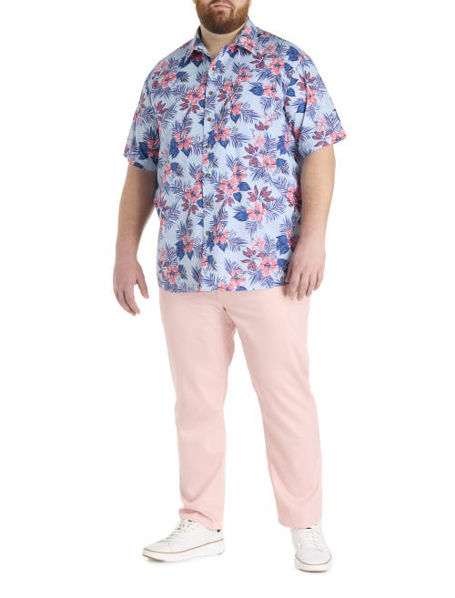 Oak Hill By Dxl Big & Tall Floral Sport Shirt In Blue Multi