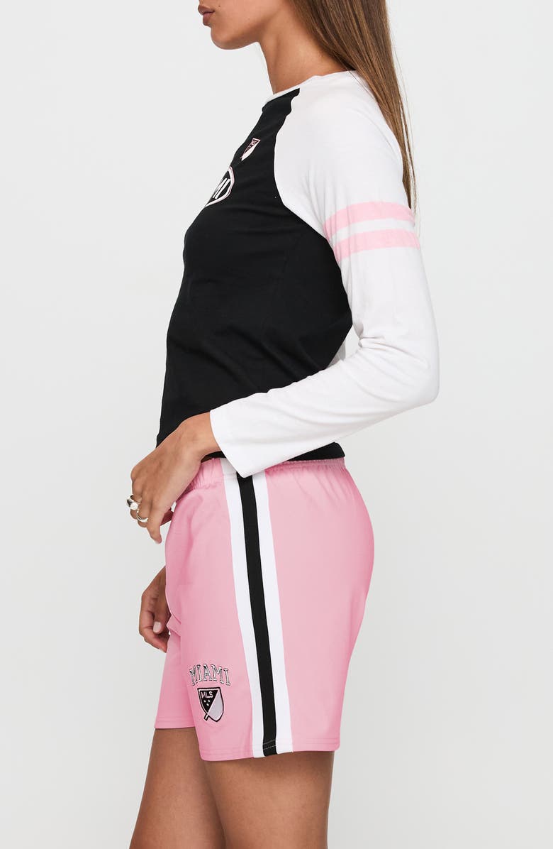 Princess Polly Bend It Stripe Shorts, Alternate, color, Pink