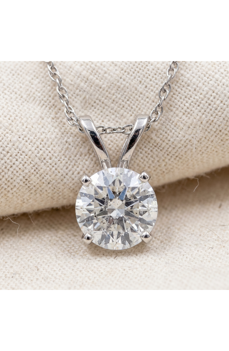 Bliss Diamond 3/4ct Diamond Round Solitaire Pendant 14K Gold Lab Grown, Alternate, color, 14K White Gold