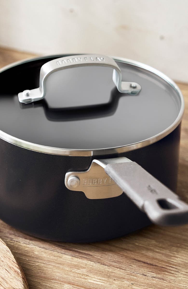 GreenPan x Bobby Flay Professional Ceramic Nonstick 2.53-Quart Saucepan with Lid, Alternate, color,