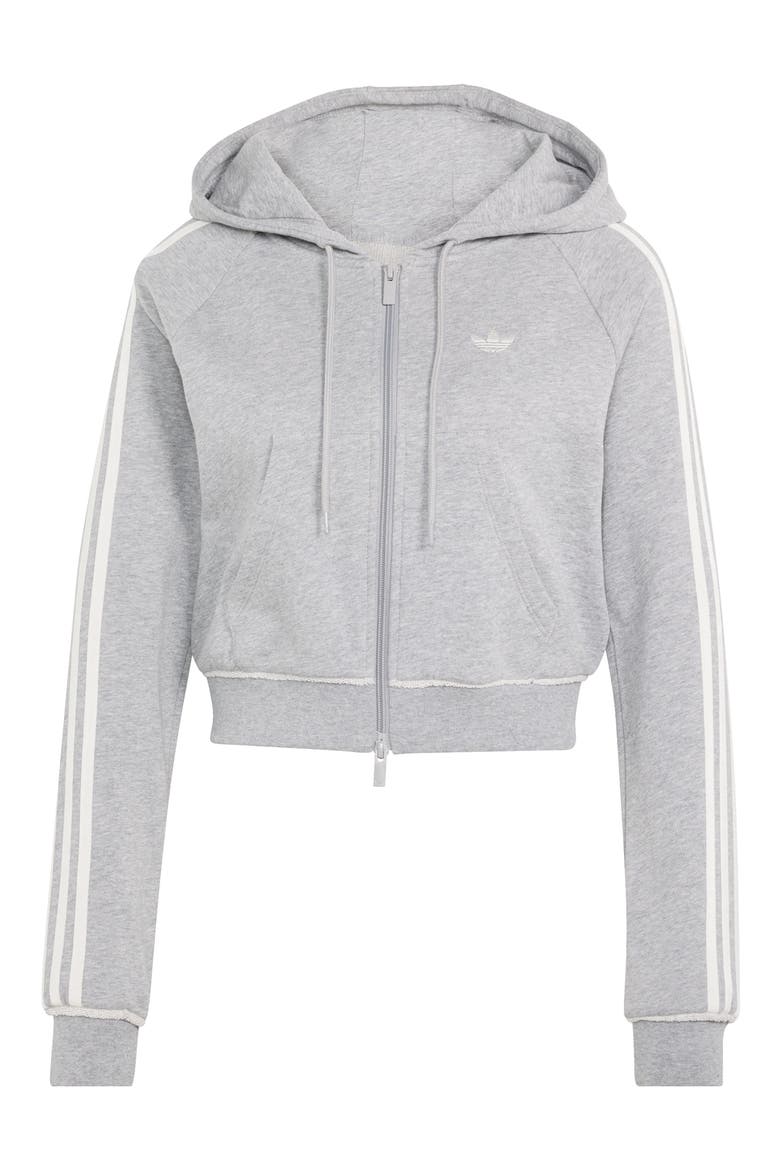 GFX Zip Crop Track Jacket, Alternate, color, GREYHEATHER