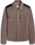 Bugatchi Hybrid Melton & Wool Trucker Jacket