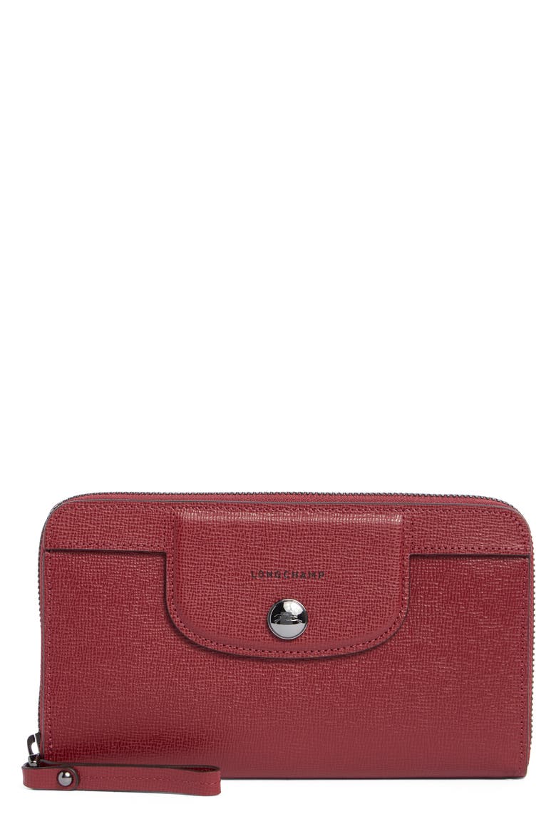 Le Pliage Zip Wallet, Main, color, BURGUNDY