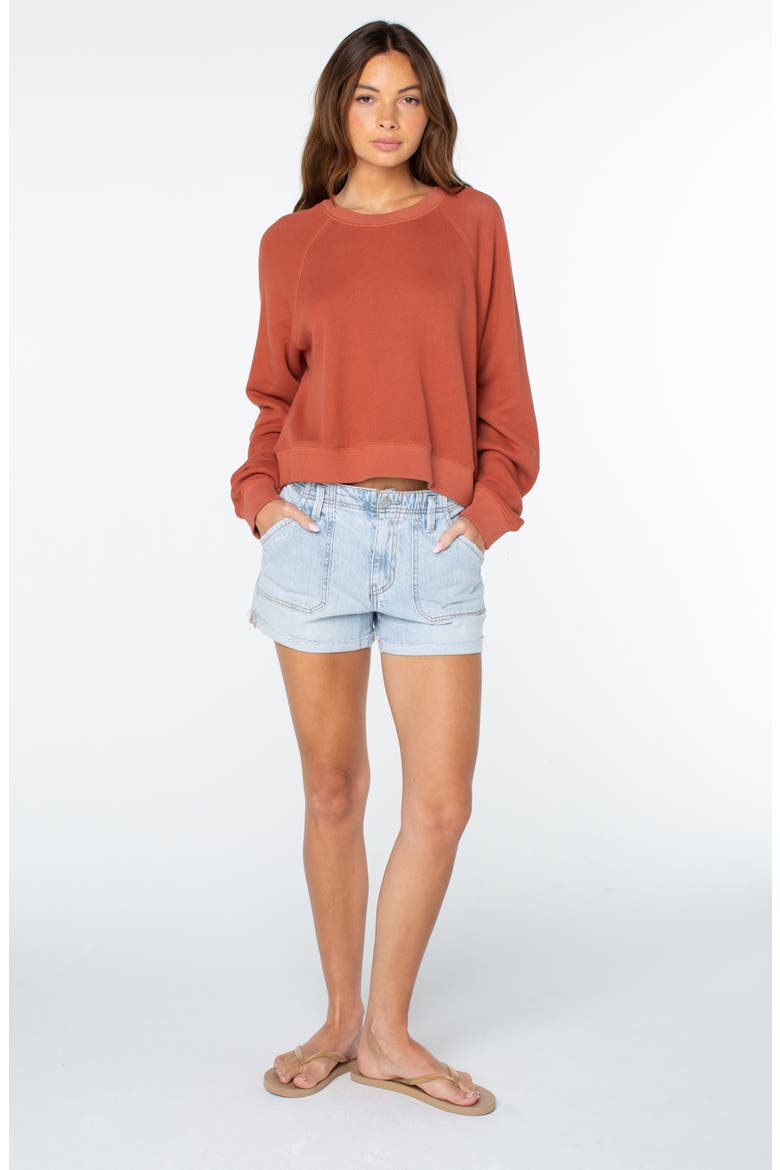 Golden Hour Cotton Sweatshirt, Alternate, color, CHUTNEY