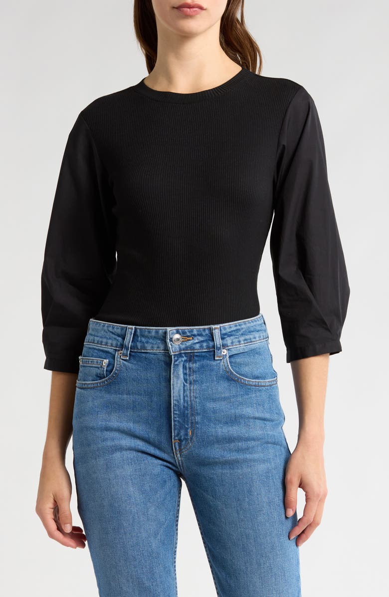 Derek Lam 10 Crosby Arnaldo Mixed Media T-Shirt, Main, color,