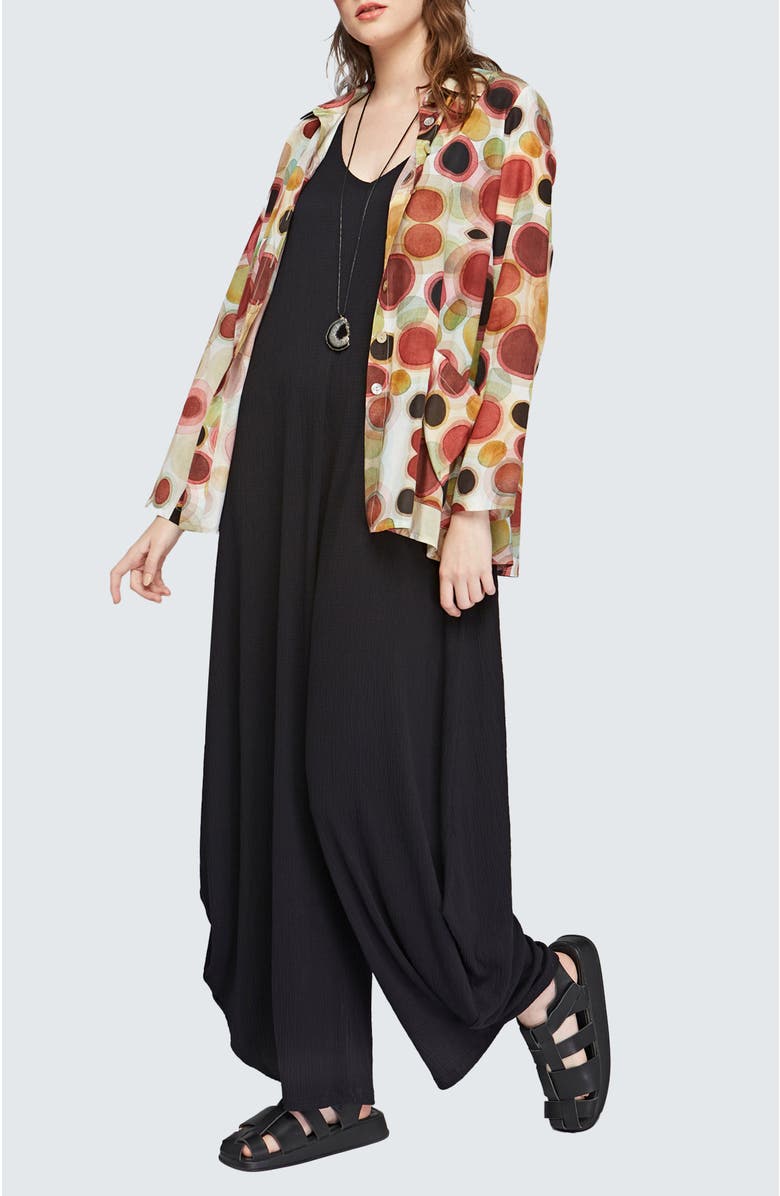 LUUKAA Ashley Wrinkled Viscose Jersey Jumpsuit, Alternate, color, Black