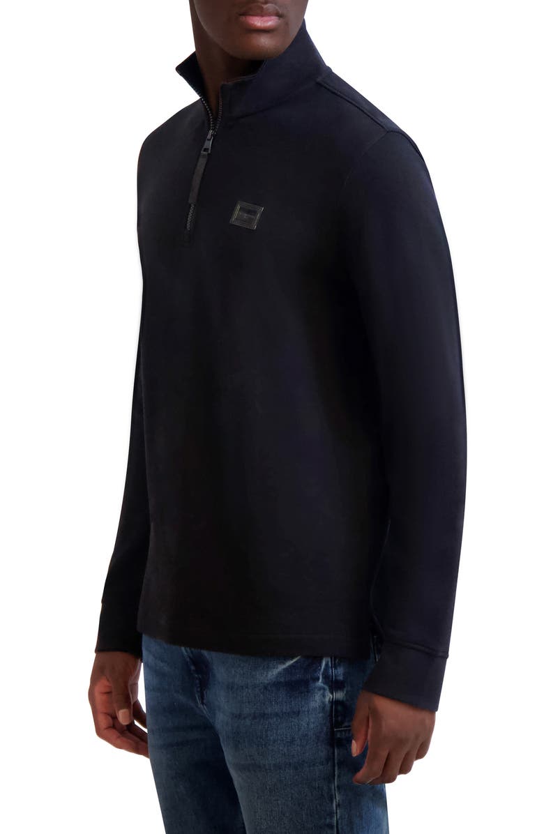 KARL LAGERFELD PARIS Textured Quarter Zip Pullover, Alternate, color,
