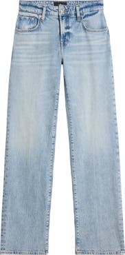7 For All Mankind Calie Shadow Pocket Mid Rise Straight Leg Jeans