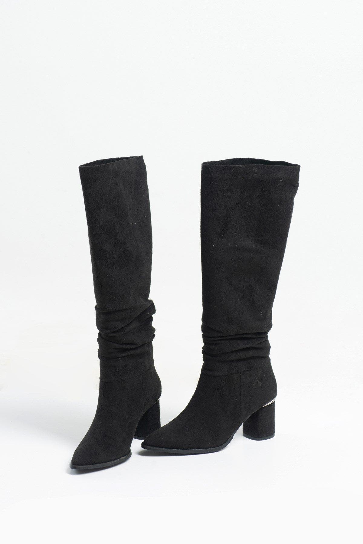 Black Suede Faux Leather