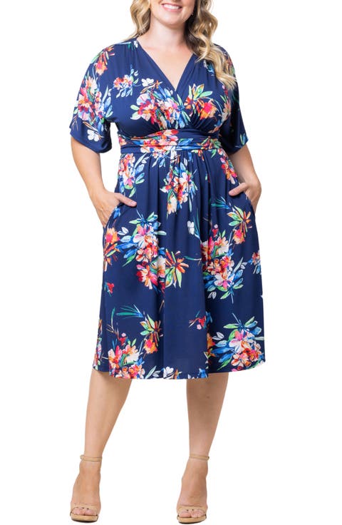 Gia Floral Midi Dress (Plus)