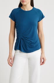 CITY BLUES Draped Crewneck T-Shirt