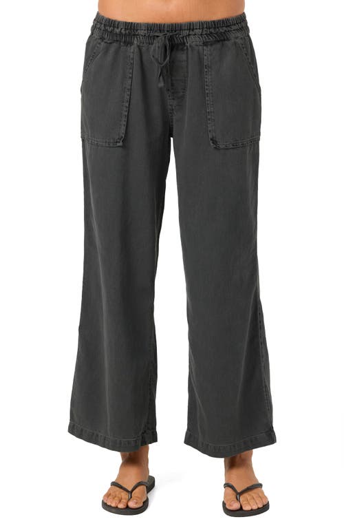 O'neill Sevie Drawstring Cotton Twill Pants In Black