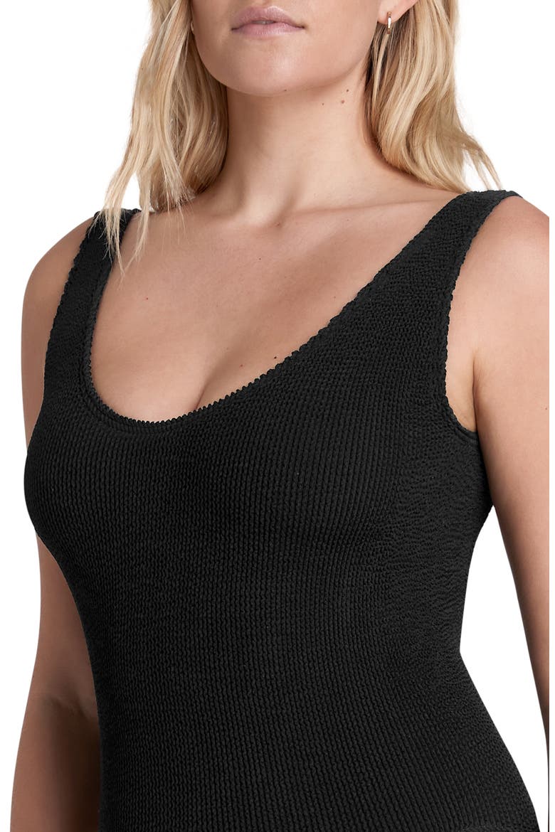 BOUND by Bond-Eye The Mara Ribbed One-Piece Swimsuit, Alternate, color, BLACK  ECO