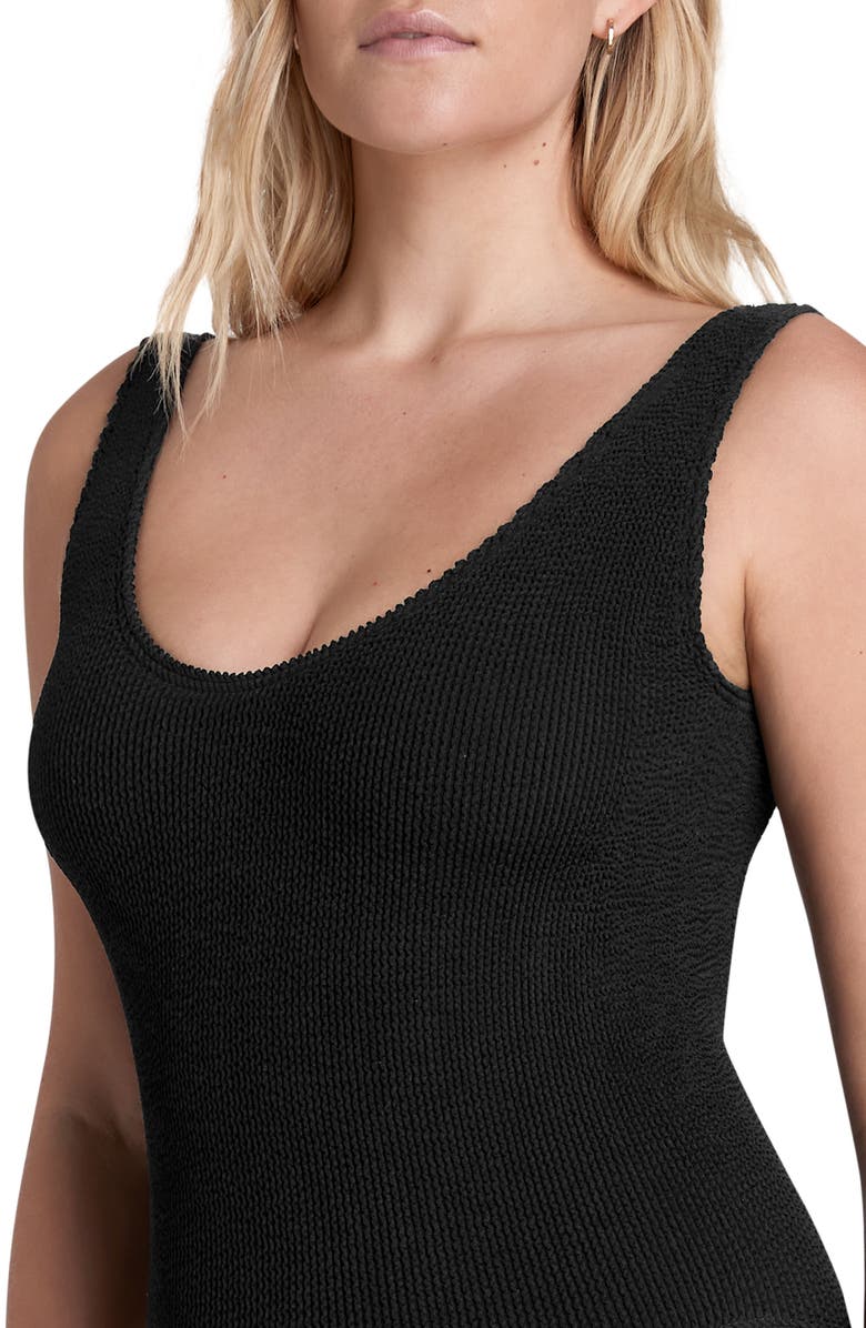 bond-eye BOUND by Bond-Eye The Mara Ribbed One-Piece Swimsuit, Alternate, color, Black Eco
