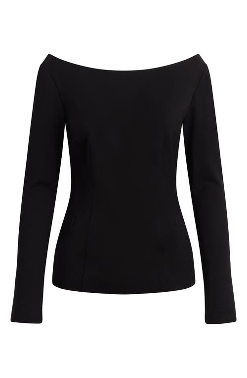 Favorite Daughter Off The Shoulder Long Sleeve Top In Black