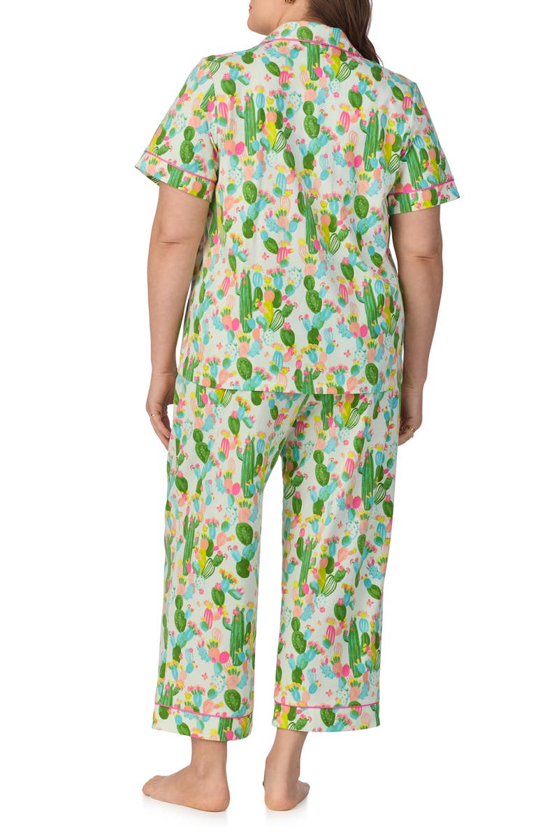 BedHead Pajamas Print Stretch Organic Cotton Jersey Crop Pajamas, Alternate, color,