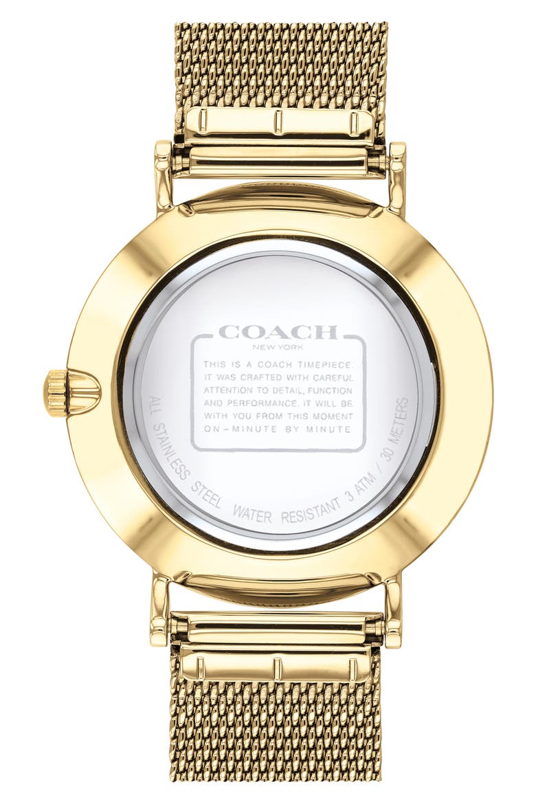 Perry Mesh Band Watch, 36mm, Alternate, color, GOLD/ WHITE