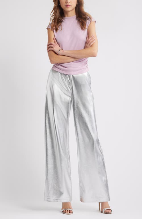 Open Edit Funnel Neck Cap Sleeve Top In Purple Dawn