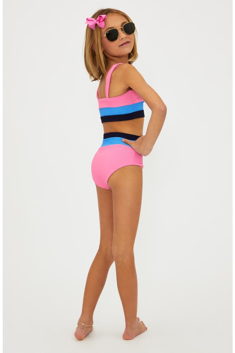 Kids' Little Mackenzie Heidi Two-Piece Swimsuit, Alternate, color, PARADISE PINK COLORBLOCK