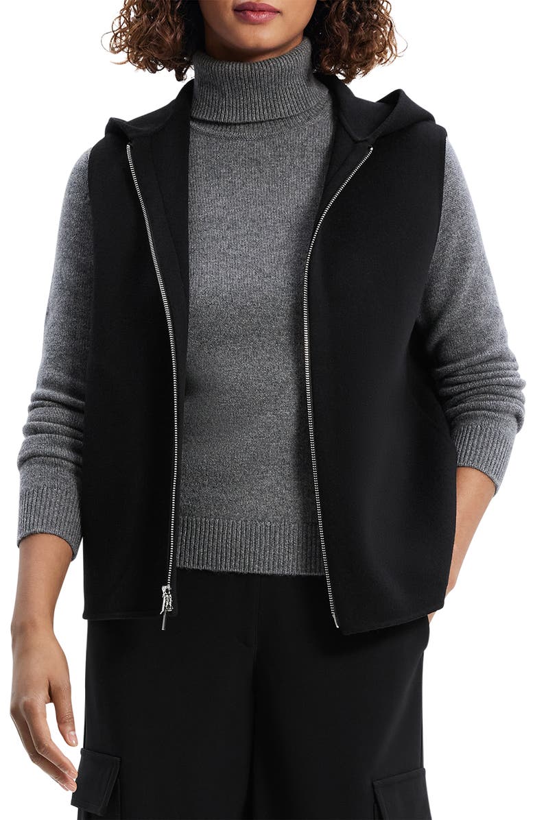 Theory Sleeveless Wool & Cashmere Hoodie, Main, color, 