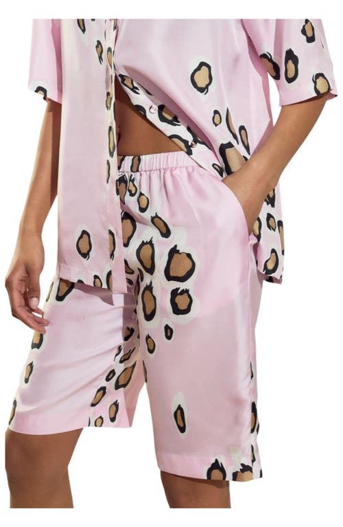Cynthia Rowley Amalfi Gold Foil Shorts In Pink