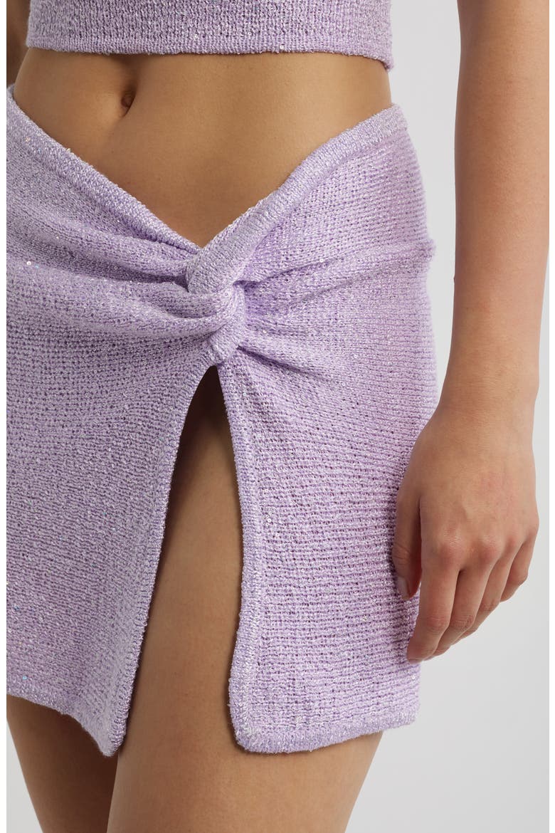 Mini Twist Sarong Skirt, Alternate, color, LILAC GLIMMER