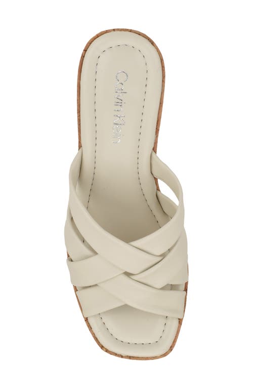 Calvin Klein Hayes Platform Wedge Slide Sandal In Ivory