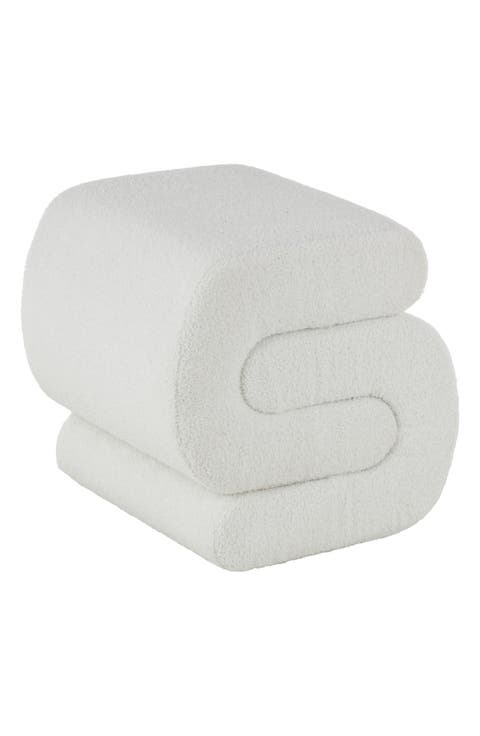 Sculptural Bouclé Ottoman