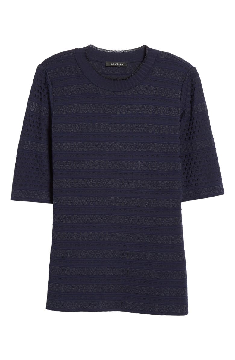 St. John Collection Engineered Lace Jacquard Sweater, Alternate, color, 