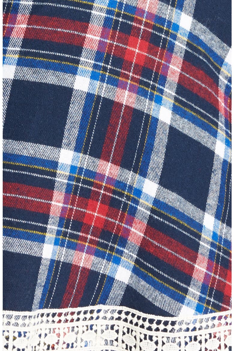 Crochet Hem Plaid Skirt, Alternate, color, PLAID
