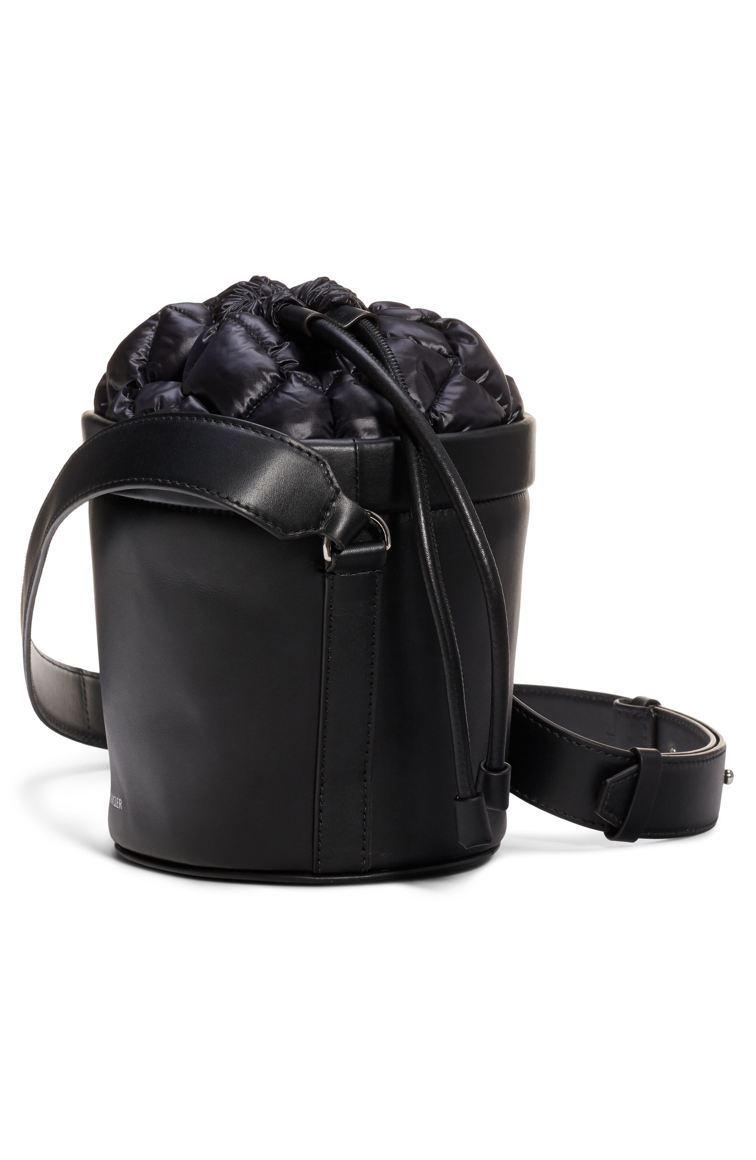 Moncler Seaux Seaux Leather Bucket Bag, Alternate, color, 