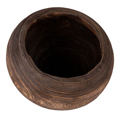 Compact Paulownia Wood Planter, Stained Finish