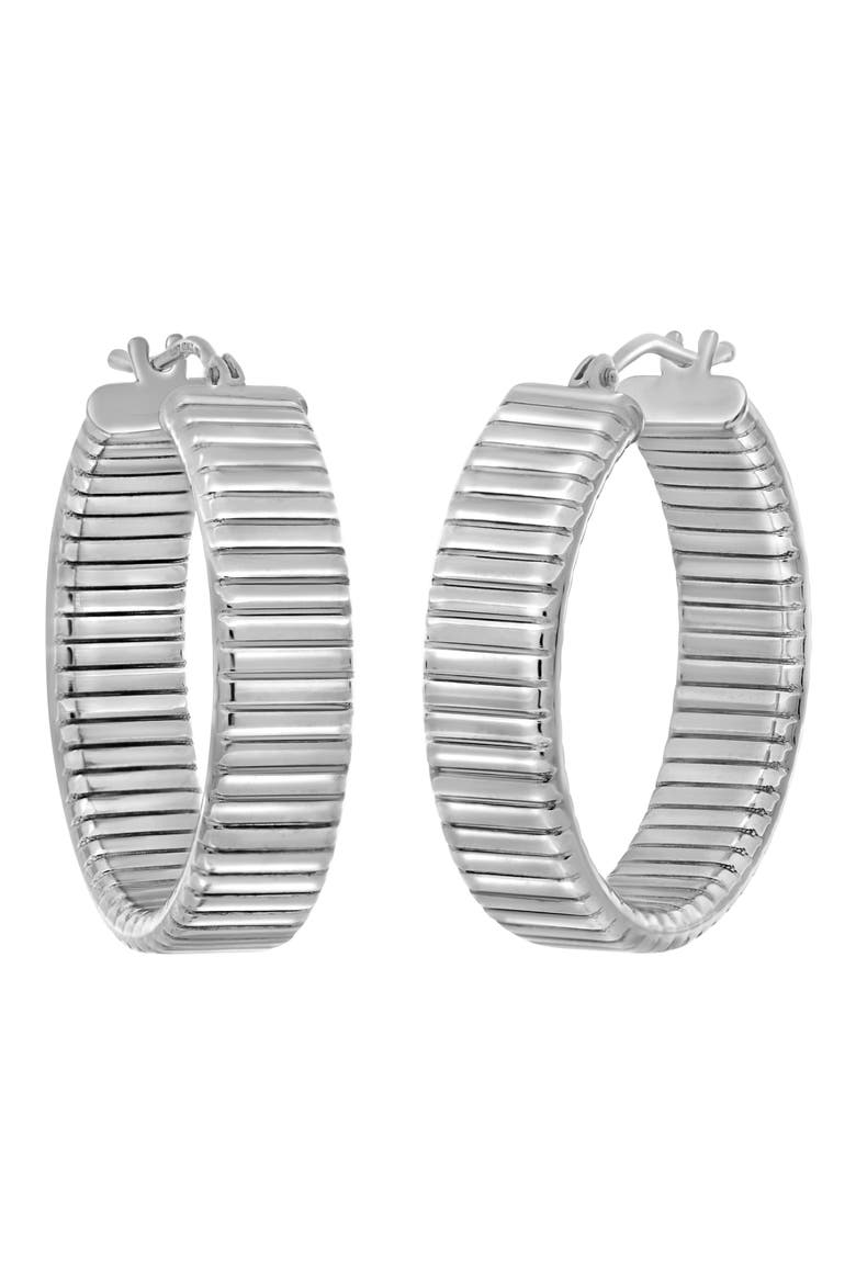 14K Gold Tobugas Hoop Earrings, Main, color, 14K WHITE GOLD