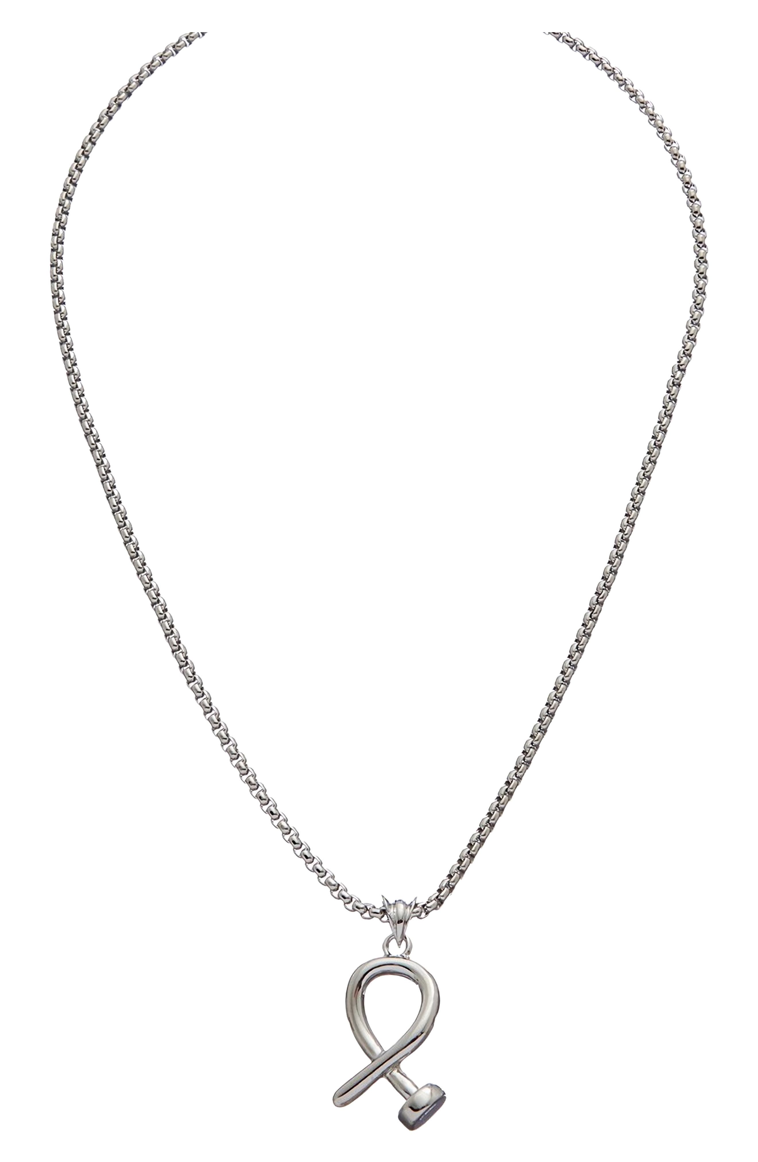 Knot Pendant Box Chain Necklace
