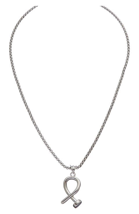 Knot Pendant Box Chain Necklace