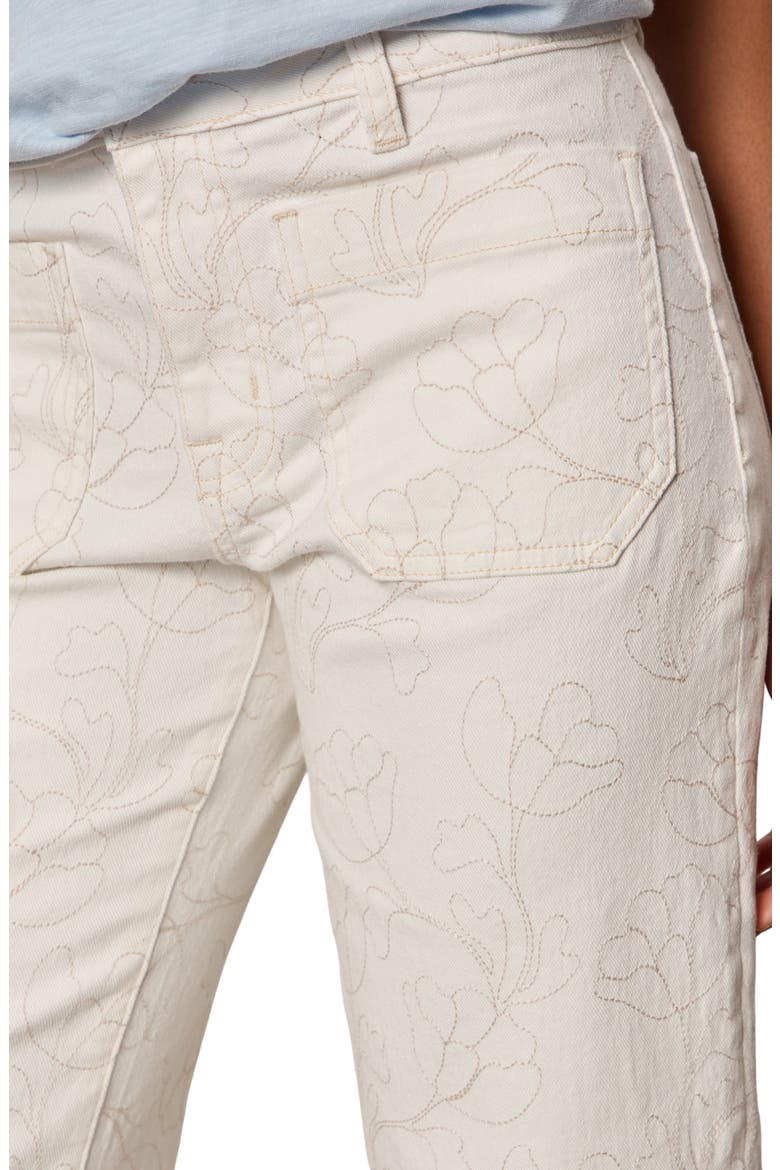 The Marine Embroidered Crop Wide Leg Jeans, Alternate, color, CHALK WHITE