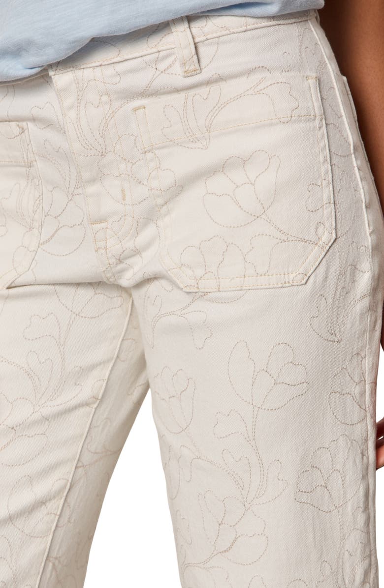 Sanctuary The Marine Embroidered Crop Wide Leg Jeans, Alternate, color, Chalk White