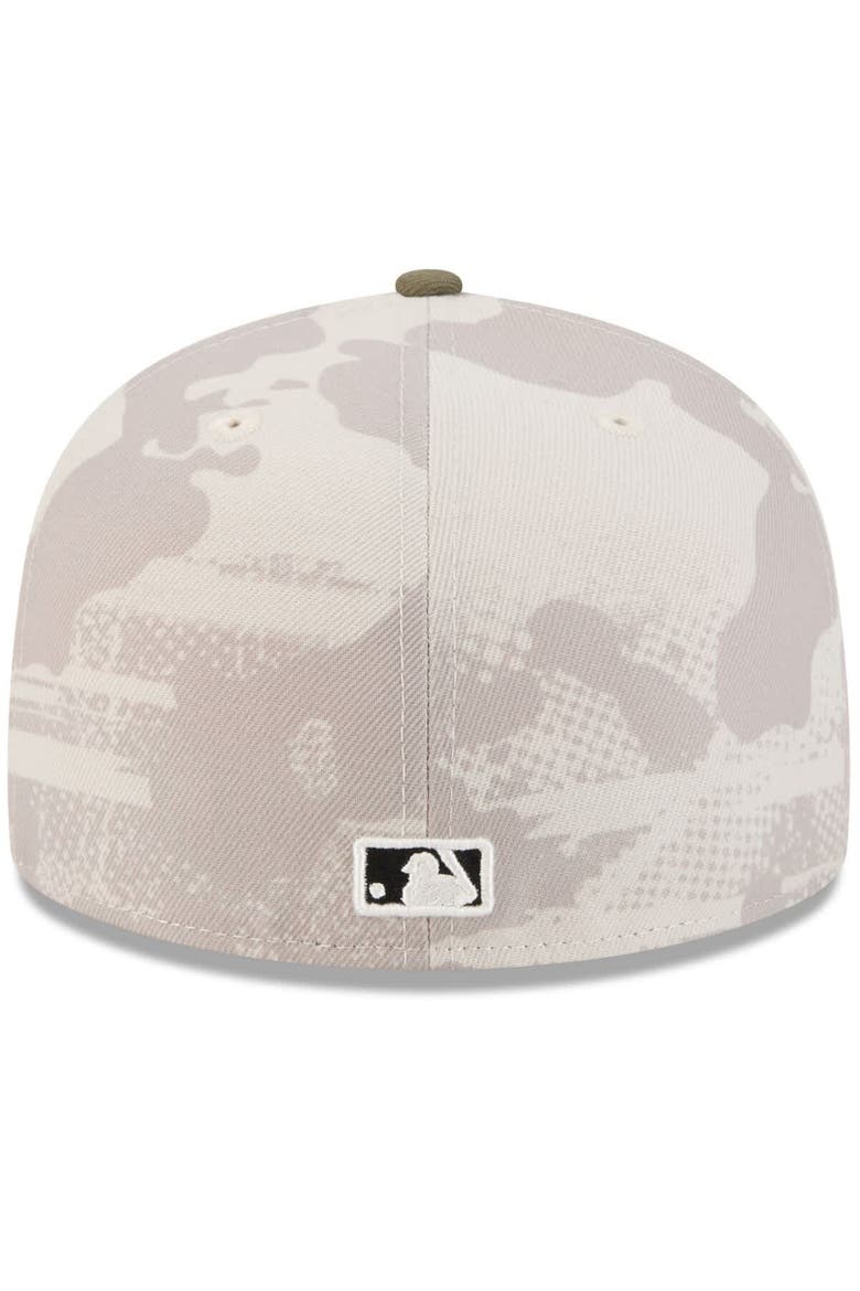 Men's New Era Light Beige/Olive Chicago Cubs 2025 Armed Forces Day 59FIFTY Fitted Hat, Alternate, color, Light Beige