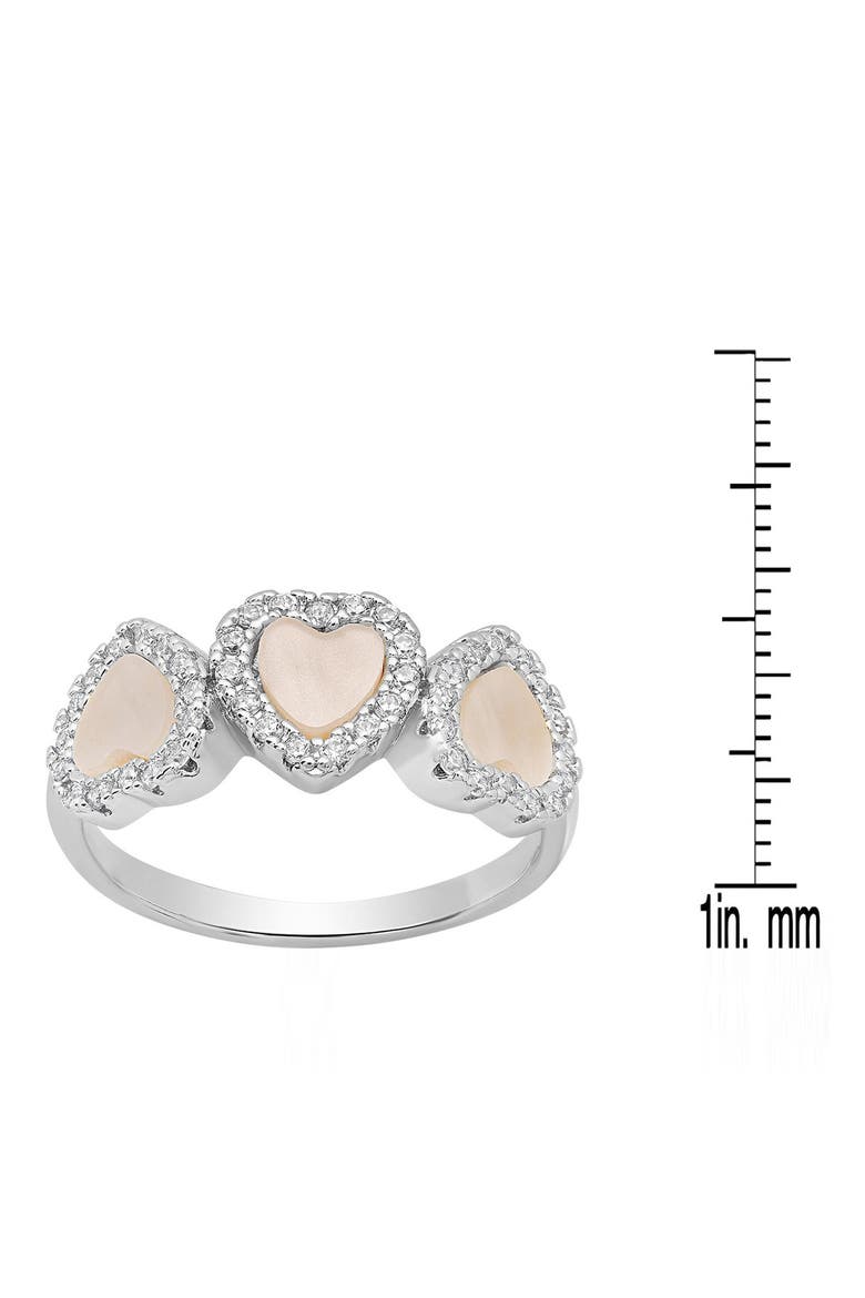 Mother-of-Pearl & Simulated Diamond Ring, Alternate, color, SILVER