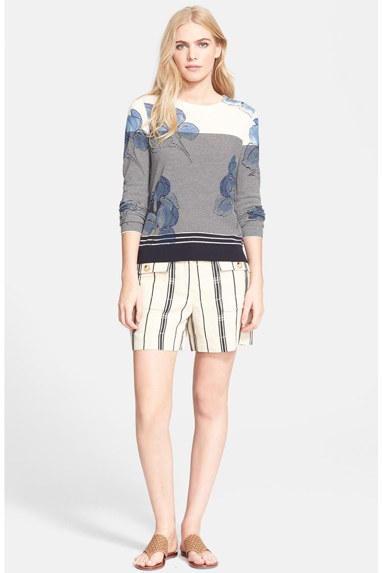 'Audrianna' Print Stripe Merino Wool Sweater, Alternate, color, BIRCH PERSIA STRIPE