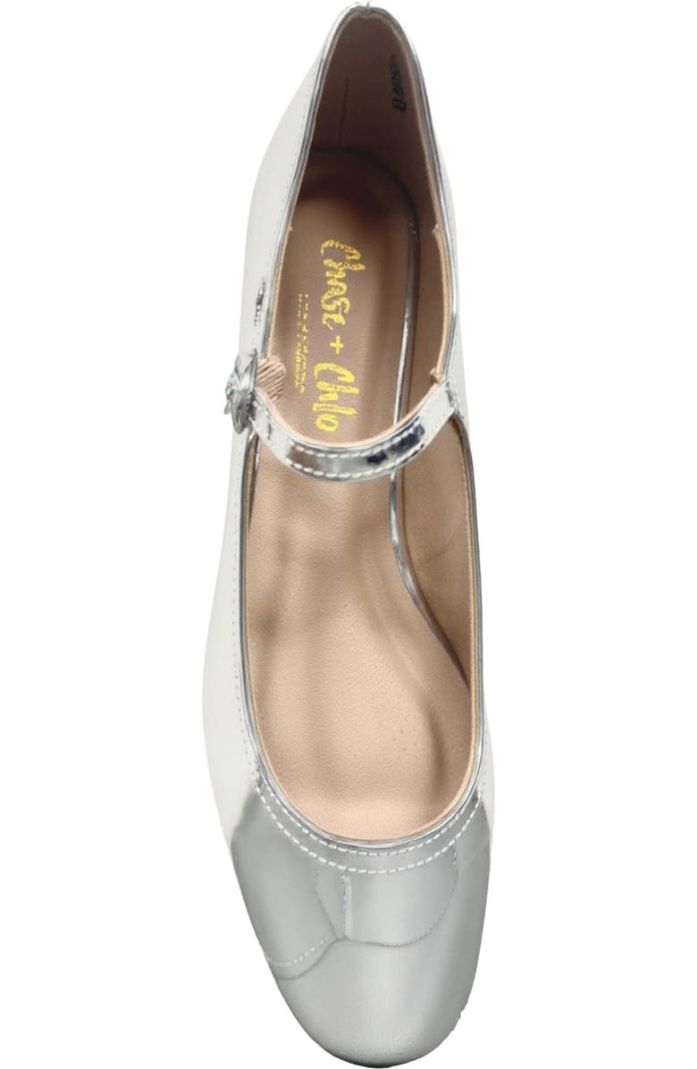 CHASE AND CHLOE Mary Jane Ballerina Flat, Alternate, color, Silver Metallic