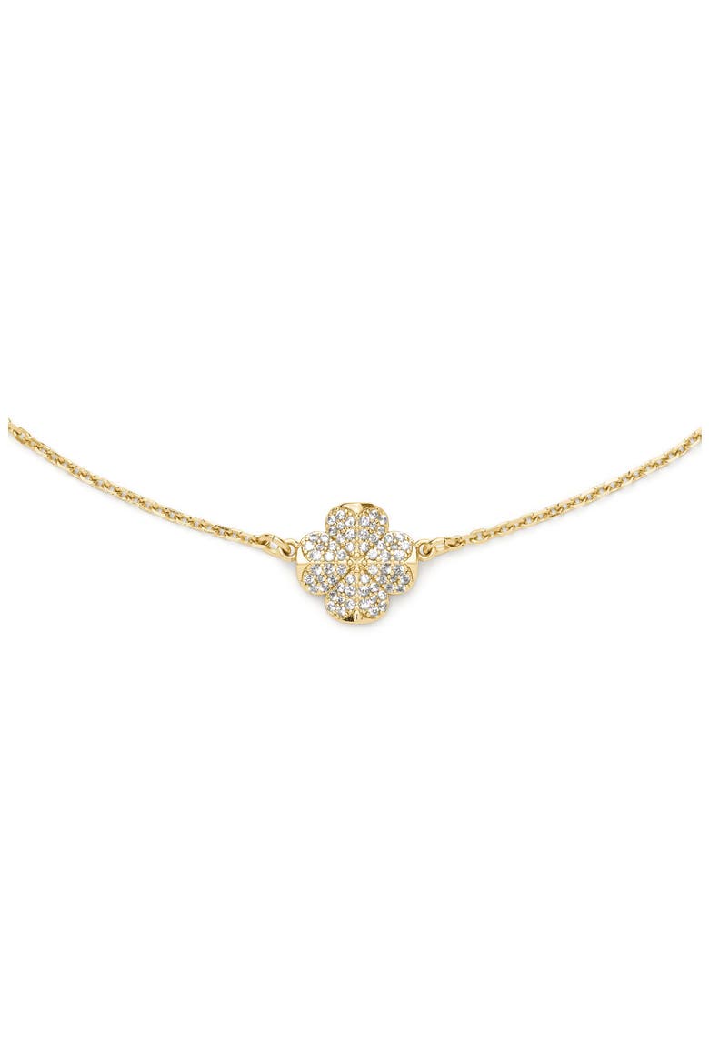 spade flower pavé scatter necklace, Alternate, color, CLEAR/ GOLD