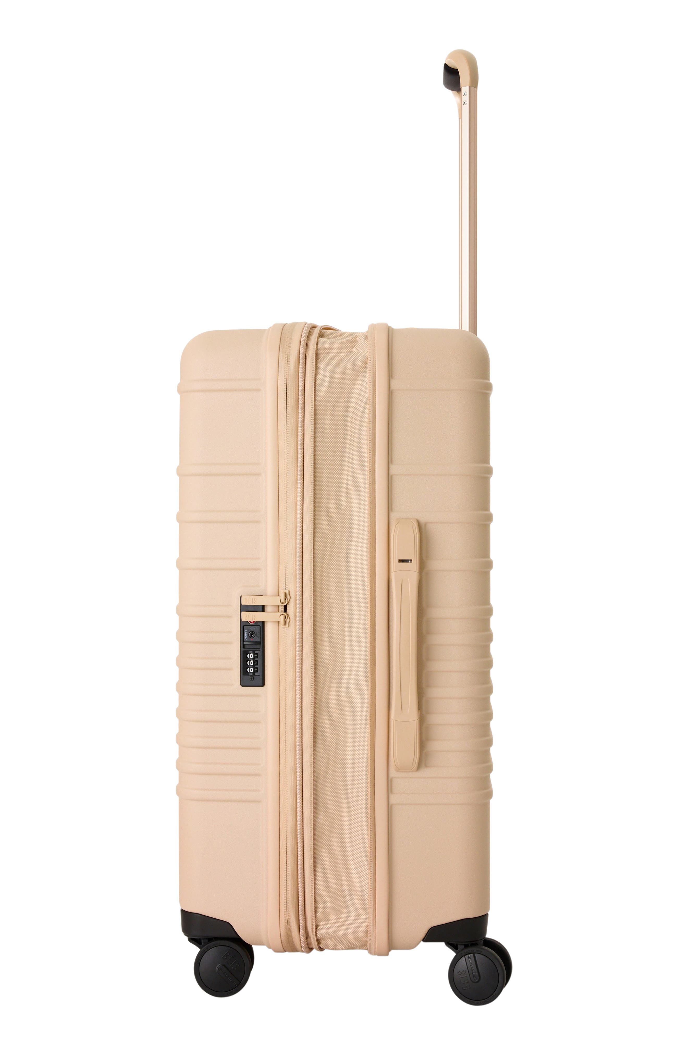 Béis The Medium Check-In Roller Suitcase, Alternate, color, Tonal Beige