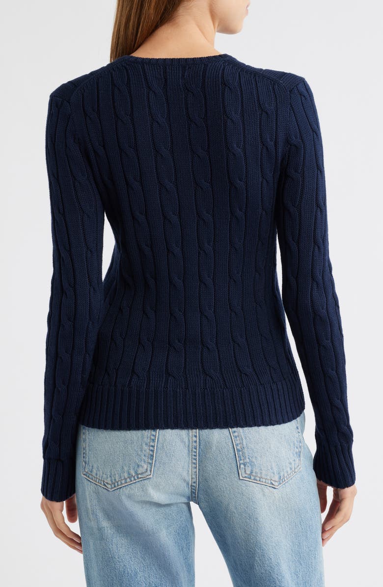 Polo Ralph Lauren Cotton Cable Knit Sweater, Alternate, color, Blue